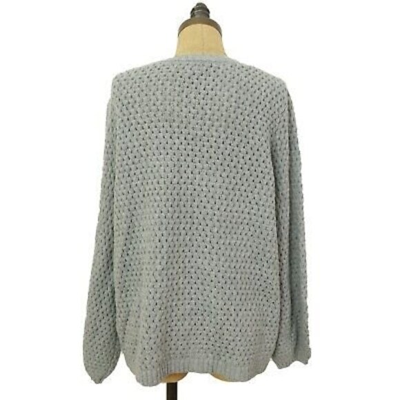14th & Union Popcorn Sweater Size L Open Knit Pullover Heather Gray NEW Tag B8 - Picture 5 of 6